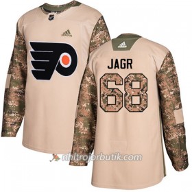 Män Ishockey Philadelphia Flyers Tröja Jaromir Jagr 68 Adidas 2017-2018 Camo Veterans Day Practice Authentic